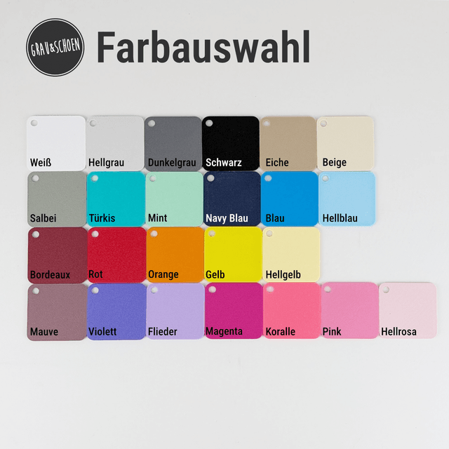 Farbauswahl: alle 24 Farben von Weiß bis Hellrosa